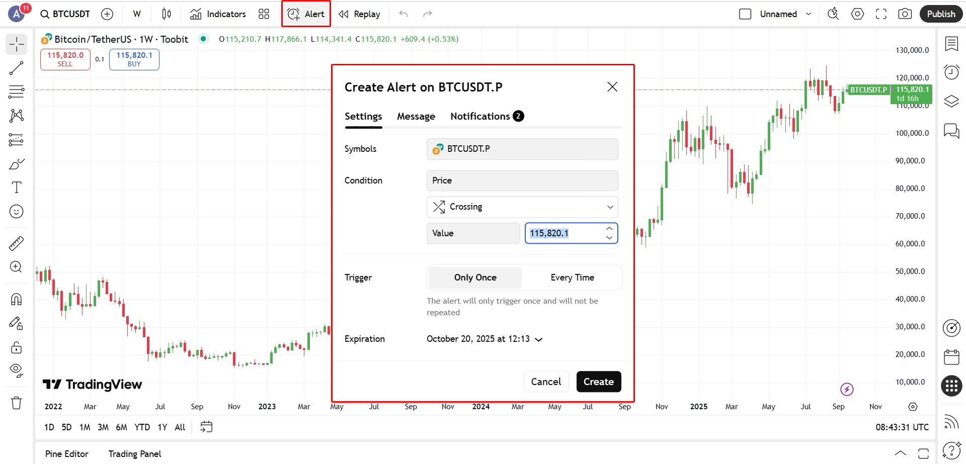 ادغام تریدینگ ویو با صرافی توبیت: معاملات فیوچرز حرفهایتر از همیشه نحوه تنظیم هشدار قیمت در تریدینگ ویو